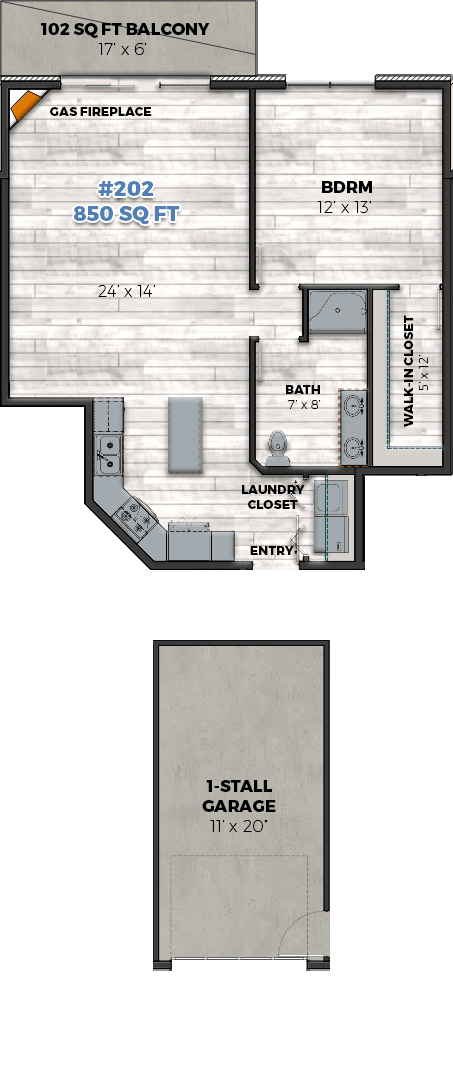 THE CURRENT of the Fox - Wrightstown, Second Floor 2 Bedroom 2 Bath Apartment Floor Plan